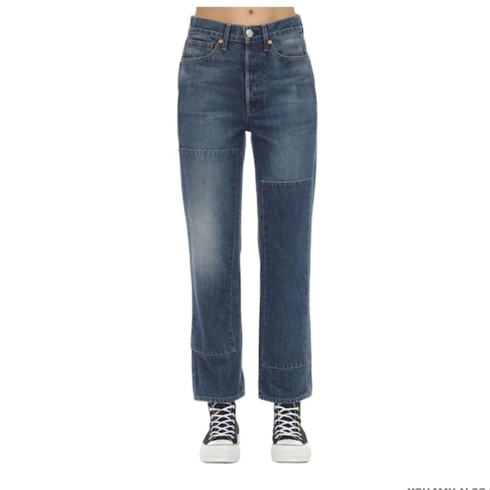 3x1 CLAUDIA DENIM STRAIGHT PATCHWORK JEANS